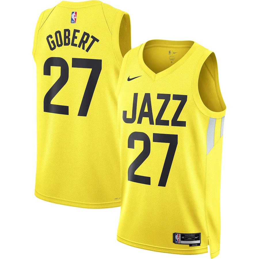 Men Utah Jazz #27 Rudy Gobert Nike Gold Icon Edition 2022-23 Swingman NBA Jersey
